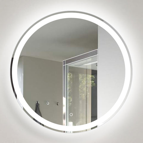 Modern Round LED Mirror with Touch Switch | 5mm Copper-Free Glass | 6000-6500K Daylight
