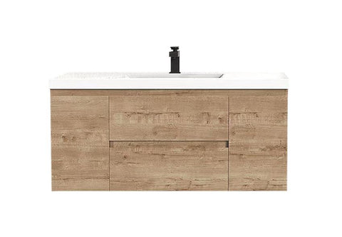 Villa White Oak Double Drawer Floating Vanity With Sink