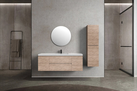 Villa White Oak Double Drawer Floating Vanity With Sink