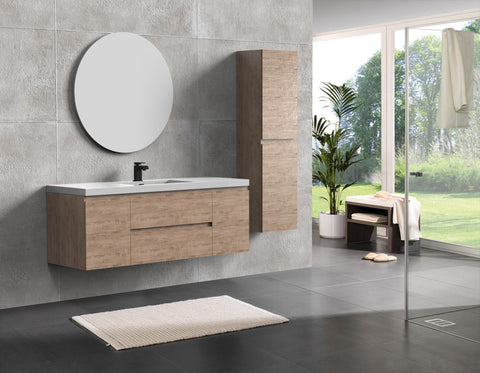 Villa White Oak Double Drawer Floating Vanity With Sink