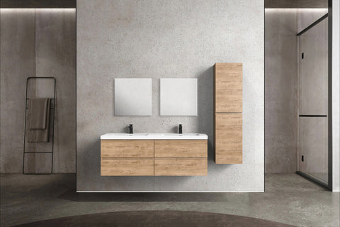 Villa White Oak Double Drawer Floating Vanity With Sink