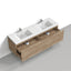 Castle White Oak Floating Vanity - Modern European Design with Quartz Countertop &amp; Innovative Storage