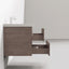 Villa Smoke Oak Double Drawer Floating Vanity with Quartz Countertop and Soft-Close Drawers, 18 3/4" Depth