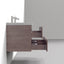 Villa Smoke Oak Double Drawer Floating Vanity with Quartz Countertop and Soft-Close Drawers, 18 3/4" Depth