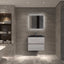 Deina Wall Mounted Bathroom Vanity with Black Quartz Integrated Top&Sink