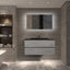 Deina Wall Mounted Bathroom Vanity with Black Quartz Integrated Top&Sink