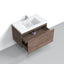 Castle Smoke Oak Drawer Floating Vanity With Sink and Embedded Drawer