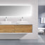 Ella Wall-Mounted Double Bathroom Vanity Set – Matte White, Push-Open Drawers, MDF Lacquered Countertop