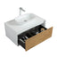 Ella Wall-Mounted Double Bathroom Vanity Set – Matte White, Push-Open Drawers, MDF Lacquered Countertop