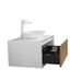 Ella Wall-Mounted Double Bathroom Vanity Set – Matte White, Push-Open Drawers, MDF Lacquered Countertop