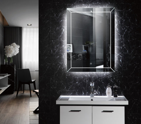 Rectangular LED Mirror with Demister & Bluetooth | Touch Switch | 6000-6500K Natural Light