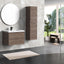 Villa Smoke Oak Double Drawer Floating Vanity with Quartz Countertop and Soft-Close Drawers, 18 3/4" Depth