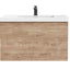 Castle White Oak Floating Vanity - Modern European Design with Quartz Countertop &amp; Innovative Storage