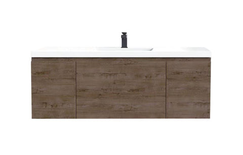 Castle Smoke Oak Drawer Floating Vanity With Sink and Embedded Drawer
