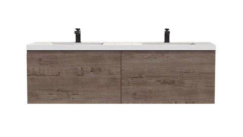 Castle Smoke Oak Drawer Floating Vanity With Sink and Embedded Drawer