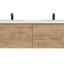 Castle White Oak Floating Vanity - Modern European Design with Quartz Countertop &amp; Innovative Storage