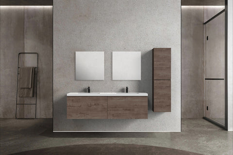 Castle Smoke Oak Drawer Floating Vanity With Sink and Embedded Drawer