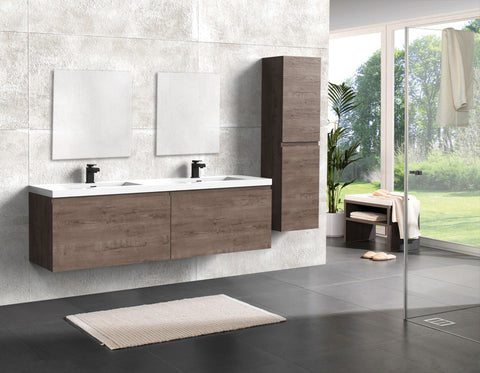 Castle Smoke Oak Drawer Floating Vanity With Sink and Embedded Drawer