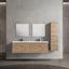 Castle White Oak Floating Vanity - Modern European Design with Quartz Countertop &amp; Innovative Storage