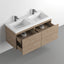 Castle White Oak Floating Vanity - Modern European Design with Quartz Countertop &amp; Innovative Storage