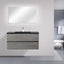 Deina Wall Mounted Bathroom Vanity with Black Quartz Integrated Top&Sink