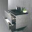 Deina Wall Mounted Bathroom Vanity with Black Quartz Integrated Top&Sink