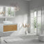 Ella Wall-Mounted Double Bathroom Vanity Set – Matte White, Push-Open Drawers, MDF Lacquered Countertop