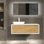 Ella Wall-Mounted Double Bathroom Vanity Set – Matte White, Push-Open Drawers, MDF Lacquered Countertop