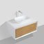 Ella Wall-Mounted Double Bathroom Vanity Set – Matte White, Push-Open Drawers, MDF Lacquered Countertop