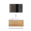Ella Wall-Mounted Double Bathroom Vanity Set – Matte White, Push-Open Drawers, MDF Lacquered Countertop