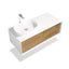 Ella Wall-Mounted Double Bathroom Vanity Set – Matte White, Push-Open Drawers, MDF Lacquered Countertop
