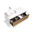 Ella Wall-Mounted Double Bathroom Vanity Set – Matte White, Push-Open Drawers, MDF Lacquered Countertop