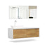 Ella Wall-Mounted Double Bathroom Vanity Set – Matte White, Push-Open Drawers, MDF Lacquered Countertop