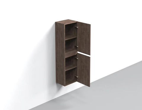 Villa Smoke Oak Double Drawer Floating Vanity with Quartz Countertop and Soft-Close Drawers, 18 3/4" Depth