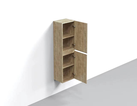 Castle White Oak Floating Vanity - Modern European Design with Quartz Countertop &amp; Innovative Storage