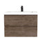 Villa Smoke Oak Double Drawer Floating Vanity with Quartz Countertop and Soft-Close Drawers, 18 3/4" Depth