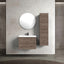 Villa Smoke Oak Double Drawer Floating Vanity with Quartz Countertop and Soft-Close Drawers, 18 3/4" Depth