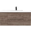 Villa Smoke Oak Double Drawer Floating Vanity with Quartz Countertop and Soft-Close Drawers, 18 3/4" Depth