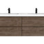 Villa Smoke Oak Double Drawer Floating Vanity with Quartz Countertop and Soft-Close Drawers, 18 3/4" Depth