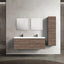 Villa Smoke Oak Double Drawer Floating Vanity with Quartz Countertop and Soft-Close Drawers, 18 3/4" Depth