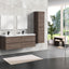 Villa Smoke Oak Double Drawer Floating Vanity with Quartz Countertop and Soft-Close Drawers, 18 3/4" Depth