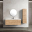 Castle White Oak Floating Vanity - Modern European Design with Quartz Countertop &amp; Innovative Storage